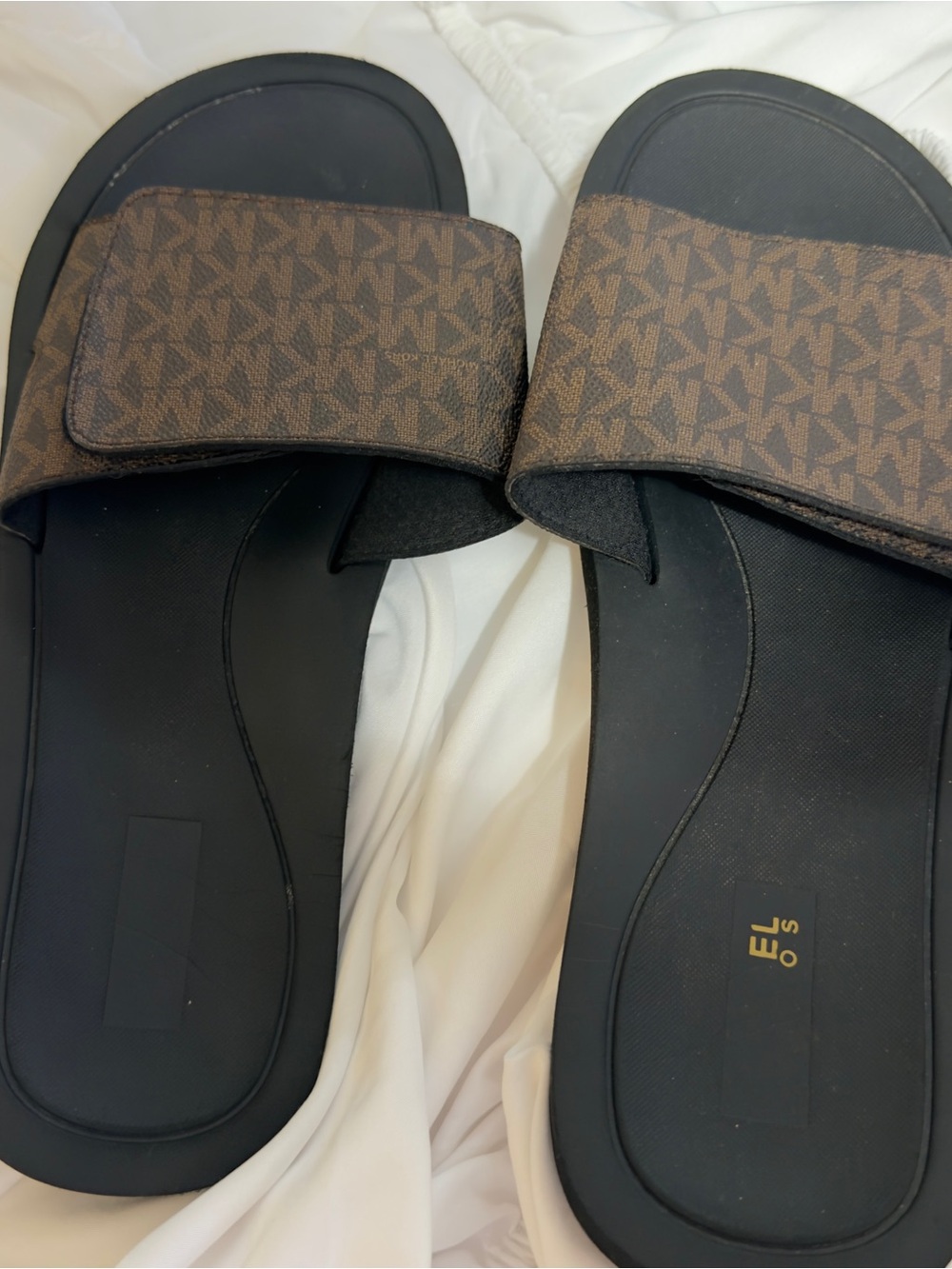 Michael Kors Brown Monogram Slide Sandals - women’s